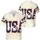 America 250th Anniversary USA Block Script Letters Hibiscus Palm Stars Short-sleeve Hawaiian Shirt - 3