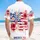 USA 250th Anniversary Patriotic Watercolor Floral Flag: Hawaiian Daisy Gerbera Short-sleeve Hawaiian Shirt - 5