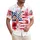 USA 250th Anniversary Patriotic Watercolor Floral Flag: Hawaiian Daisy Gerbera Short-sleeve Hawaiian Shirt - 1
