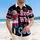 America 250th Birthday Patriotic Hawaiian Popsicle: Red White Cool, Stars & Stripes Cap Short-sleeve Hawaiian Shirt - 4