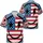 America 250th Birthday Patriotic Hawaiian Flag Smiley Grunge Emblem Design Short-sleeve Hawaiian Shirt - 3