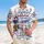 America 250th Birthday Hawaiian Patriotic Symbols: Lincoln, Liberty Bell, Flag, Eagle Art Short-sleeve Hawaiian Shirt - 4