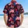 USA 250th Birthday Waving Flag Liberty Tropical Pattern Red Blue White Black Stars Confetti Short-sleeve Hawaiian Shirt - 5