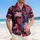 USA 250th Birthday Waving Flag Liberty Tropical Pattern Red Blue White Black Stars Confetti Short-sleeve Hawaiian Shirt - 4