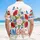 America 250th Anniversary Floral Poppies Cornflowers Rose AMERICA Polka Dot Stripes Short-sleeve Hawaiian Shirt - 5