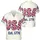 America 250th Est. 1776 Floral USA Crimson Daisy Blue Tropical Cream Design Short-sleeve Hawaiian Shirt - 3