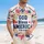 America 250th Birthday: God Bless America 1776-2026 Hawaiian Patriotic Leaves & Gold Scrolls Short-sleeve Hawaiian Shirt - 4