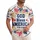 America 250th Birthday: God Bless America 1776-2026 Hawaiian Patriotic Leaves & Gold Scrolls Short-sleeve Hawaiian Shirt - 1