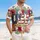 USA 250th Anniversary Patriotic Floral USA Navy Stars Red Stripes Freedom Scroll Short-sleeve Hawaiian Shirt - 4