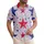 USA 250th Birthday Patriotic Hawaiian Stars Navy Red White Seamless Allover Textile Pattern Short-sleeve Hawaiian Shirt - 1