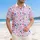 USA 250th Anniversary Hawaiian Scattered Star Pattern - Navy Royal Crimson White Short-sleeve Hawaiian Shirt - 4