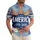 America 250th 1776-2026 Script Hawaiian Fronds Laurel Wreath Patriotic Design Short-sleeve Hawaiian Shirt - 1