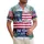 Patriotic Americana 250th Anniversary Flag 'We the People' 1776 Hibiscus Scroll Short-sleeve Hawaiian Shirt - 1