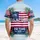 Patriotic Americana 250th Anniversary Flag 'We the People' 1776 Hibiscus Scroll Short-sleeve Hawaiian Shirt - 5