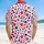USA 250th Anniversary Patriotic Hawaiian All-Over Red Blue Star Scatter Textile Short-sleeve Hawaiian Shirt - 9