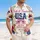 America 250th Anniversary Faith & Freedom USA Flag Bow Est. 1776 Floral Design Short-sleeve Hawaiian Shirt - 4