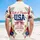 America 250th Anniversary Faith & Freedom USA Flag Bow Est. 1776 Floral Design Short-sleeve Hawaiian Shirt - 5