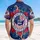 USA 250th Anniversary: Freedom Map 1776-2026, Flag, Hibiscus, Gold Scrollwork Short-sleeve Hawaiian Shirt - 5