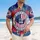 USA 250th Anniversary: Freedom Map 1776-2026, Flag, Hibiscus, Gold Scrollwork Short-sleeve Hawaiian Shirt - 4
