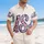 USA 250th Anniversary Patriotic Cursive Wildflower Navy Stitch Sky Bows Short-sleeve Hawaiian Shirt - 4