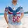 America 250th Anniversary Eagle: Spread Wings, Gem Red White Blue Silver 250 Emblem Short-sleeve Hawaiian Shirt - 4