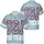 USA 250th Anniversary Tropical Floral Letters 250 Years Crimson Navy White Short-sleeve Hawaiian Shirt - 3