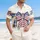 USA 250th Birthday: 1776 Patriotic Hawaiian-Inspired Stripes Plaid Stars & Bow Short-sleeve Hawaiian Shirt - 4