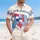 America 250th Birthday Patchwork Map States Americana Flag Hawaiian Daisies Short-sleeve Hawaiian Shirt - 4