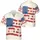 USA 250th Anniversary Floral Flag: Daisy Blue Crimson White Golden Yellow Short-sleeve Hawaiian Shirt - 3