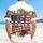 America 250th Anniversary USA Flag Stars Stripes Freedom Banner Crimson Rose Gold Baroque Short-sleeve Hawaiian Shirt - 5