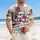 USA 250th Anniversary Freedom Banner: Patriotic Floral Scrollwork Illustration Short-sleeve Hawaiian Shirt - 4