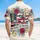 USA 250th Anniversary Freedom Banner: Patriotic Floral Scrollwork Illustration Short-sleeve Hawaiian Shirt - 5