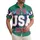 USA 250th Anniversary Hawaiian Star USA Text 1776-2026 Crimson Green Short-sleeve Hawaiian Shirt - 2