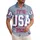 America 250th Anniversary Patriotic Hawaiian 1776 USA 2026 Flag Star Design, Blue Jean Background Short-sleeve Hawaiian Shirt - 1