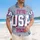America 250th Anniversary Patriotic Hawaiian 1776 USA 2026 Flag Star Design, Blue Jean Background Short-sleeve Hawaiian Shirt - 4