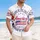 America 250th Anniversary Patriotic Emblem: Land of Free, Brave – Est. 1776 Hibiscus Palm Short-sleeve Hawaiian Shirt - 4