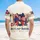 America 250th Vintage Patriotic USA Patchwork Emblem Gold Outline Multi-Fabric Bow Short-sleeve Hawaiian Shirt - 5