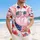 USA 250th Anniversary Pig: Flag Bandana, Bubble Gum, Hibiscus, Plumeria Scroll Short-sleeve Hawaiian Shirt - 4