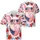 USA 250th Anniversary Pig: Flag Bandana, Bubble Gum, Hibiscus, Plumeria Scroll Short-sleeve Hawaiian Shirt - 3