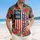 America 250th Anniversary Vintage Flag 1776 Palm Hibiscus Scrollwork Short-sleeve Hawaiian Shirt - 4