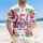 America 250th Anniversary: Red Knit 250, Navy America Script, Tropical Patriotic Design Short-sleeve Hawaiian Shirt - 4