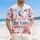 America 250th Anniversary USA Floral Letter Patriotic Ribbon Tropical Commemoration Short-sleeve Hawaiian Shirt - 4