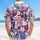 Patriotic Emblem Tropical Flowers Palm 1776 - USA 250th Anniversary Independence Day Hawaiian Shirt - 5