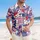 Patriotic Emblem Tropical Flowers Palm 1776 - USA 250th Anniversary Independence Day Hawaiian Shirt - 4