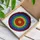 Stained Glass Concentric Spiral Mosaic Rainbow Jewel Tones Tiffany Style Square Glass Tiles Stained Glass Suncatcher - 3