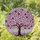 Stained Glass Tree with Heart Canopy - Tiffany Style Mosaic Jewel Tones Lavender Pink Stained Glass Suncatcher - 2