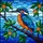Vibrant Kingfisher Stained Glass Art - Tiffany Style Nature Decor for Home Accent Stained Glass Suncatcher - 5