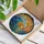 Powerful Ocean Wave Sunset Stained Glass - Deep Blue Green Purple Orange Sky Art Stained Glass Suncatcher - 3