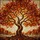 Ancient Tree Gnarled Trunk Autumn Foliage Stained Glass Mosaic - Tiffany Style Art Stained Glass Suncatcher - 5
