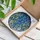 Stained Glass Forget-Me-Not Flowers Blue Gold Green Tiffany Mosaic Rippled Clear Art Stained Glass Suncatcher - 3